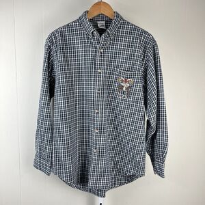 Warner Bros Studio Store‎ VTG 90s Wile E Coyote Embroidered Flannel Shirt Small